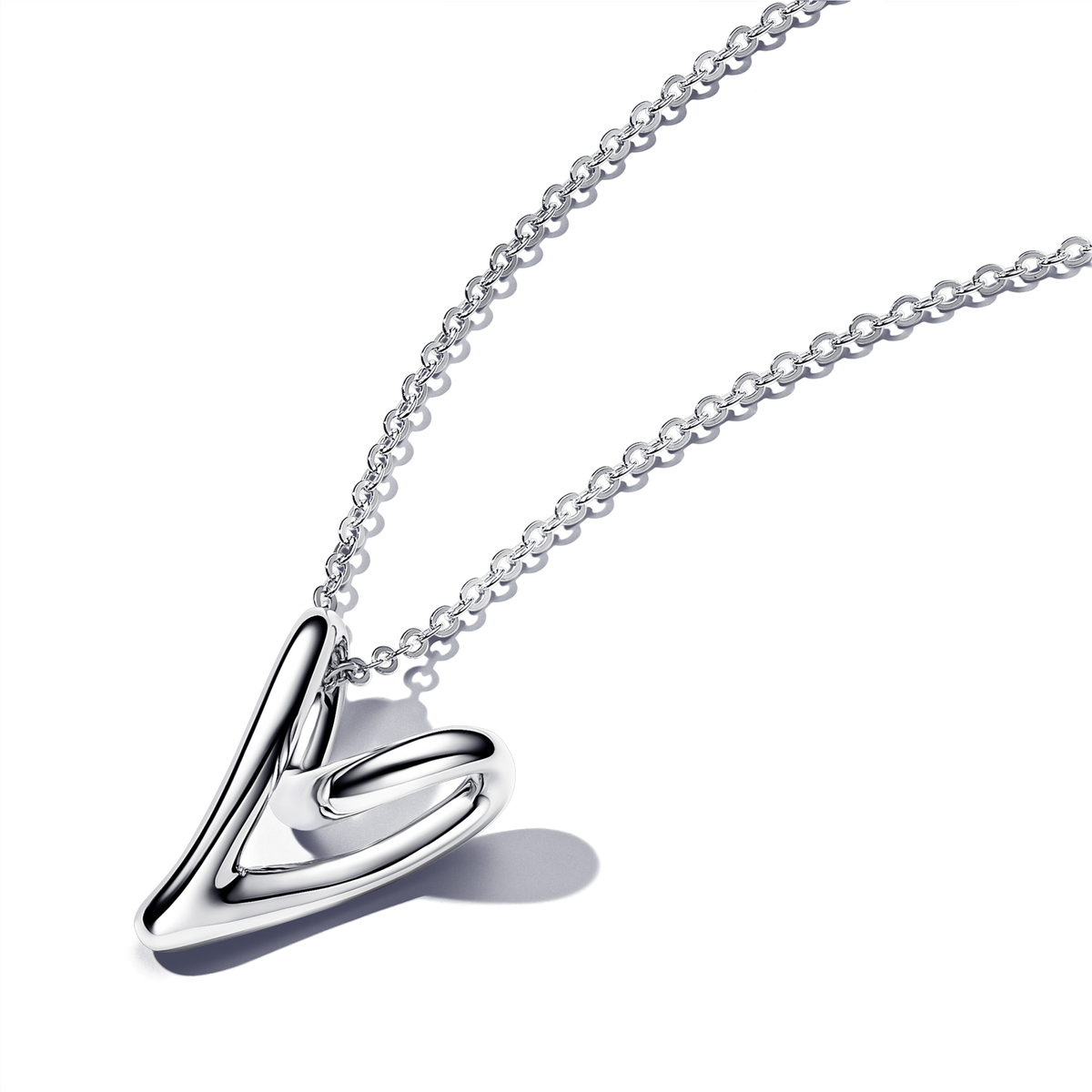 Organically Shaped Heart Pendant Necklace