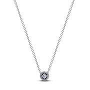 Round Pavé Halo Collier Necklace