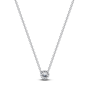 Round Pavé Halo Collier Necklace