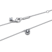 Round Pavé Halo Collier Necklace
