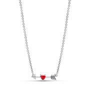 Arrow & Murano Glass Heart Necklace