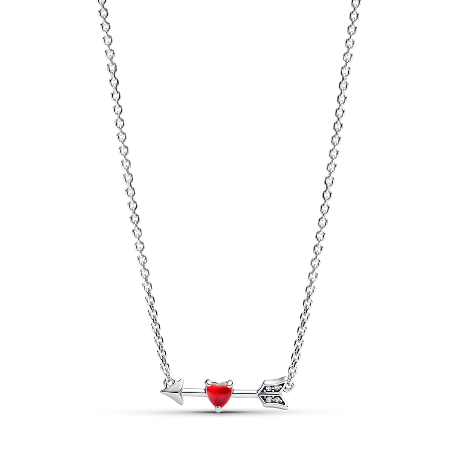 Arrow & Murano Glass Heart Necklace