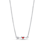 Arrow & Murano Glass Heart Necklace