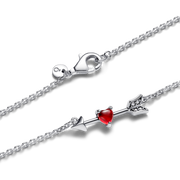 Arrow & Murano Glass Heart Necklace