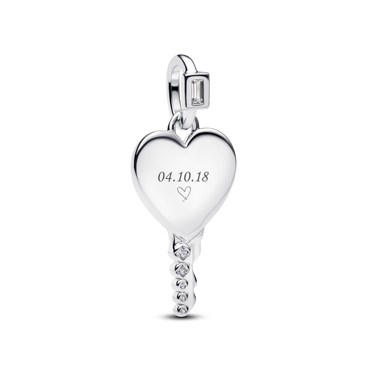 Engravable Heart Key Pendant