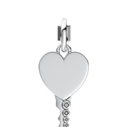 Engravable Heart Key Pendant