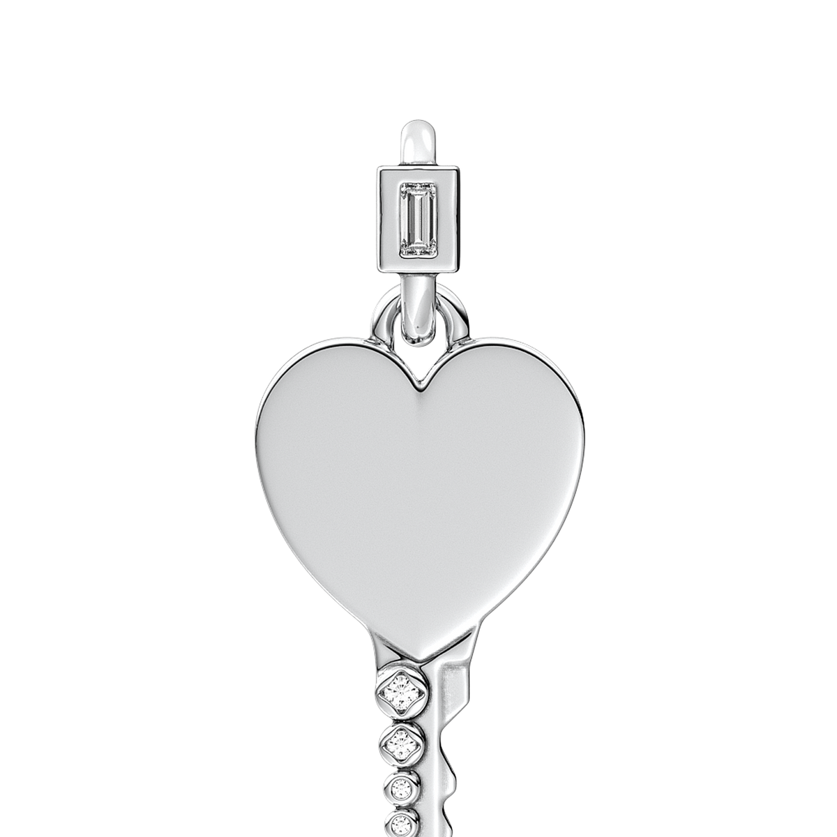 Engravable Heart Key Pendant