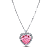 Pink Halo Heart Collier Necklace