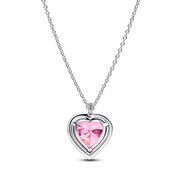 Pink Halo Heart Collier Necklace