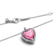 Pink Halo Heart Collier Necklace
