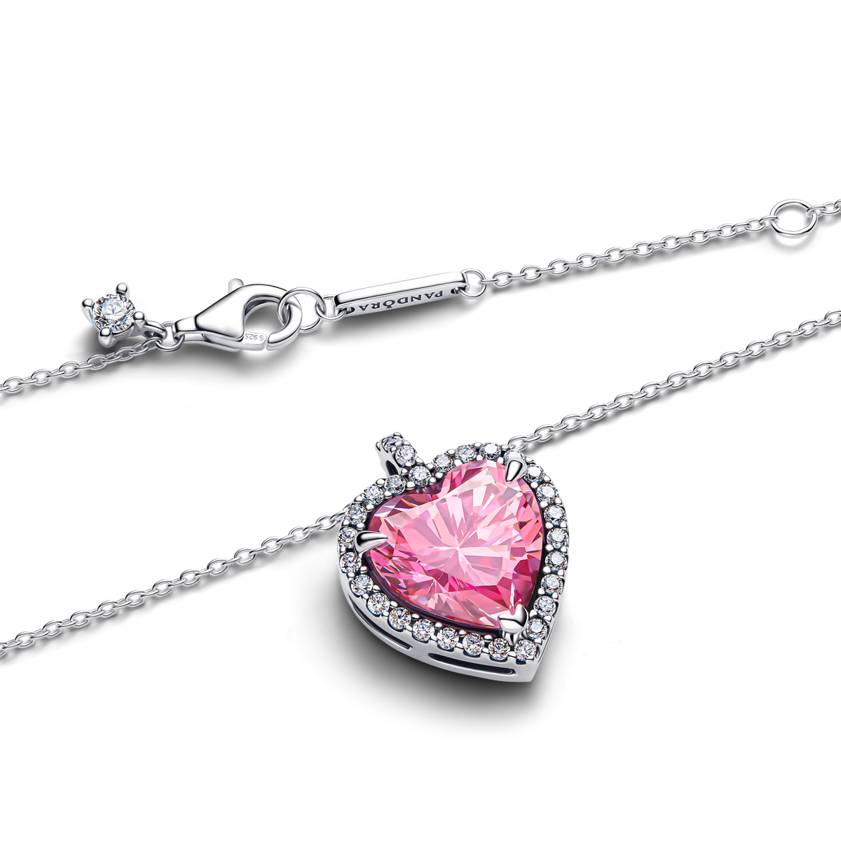 Pink Halo Heart Collier Necklace