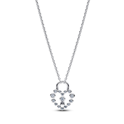 Sparkling Heart Padlock Pendant Necklace