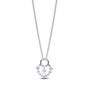 Sparkling Heart Padlock Pendant Necklace