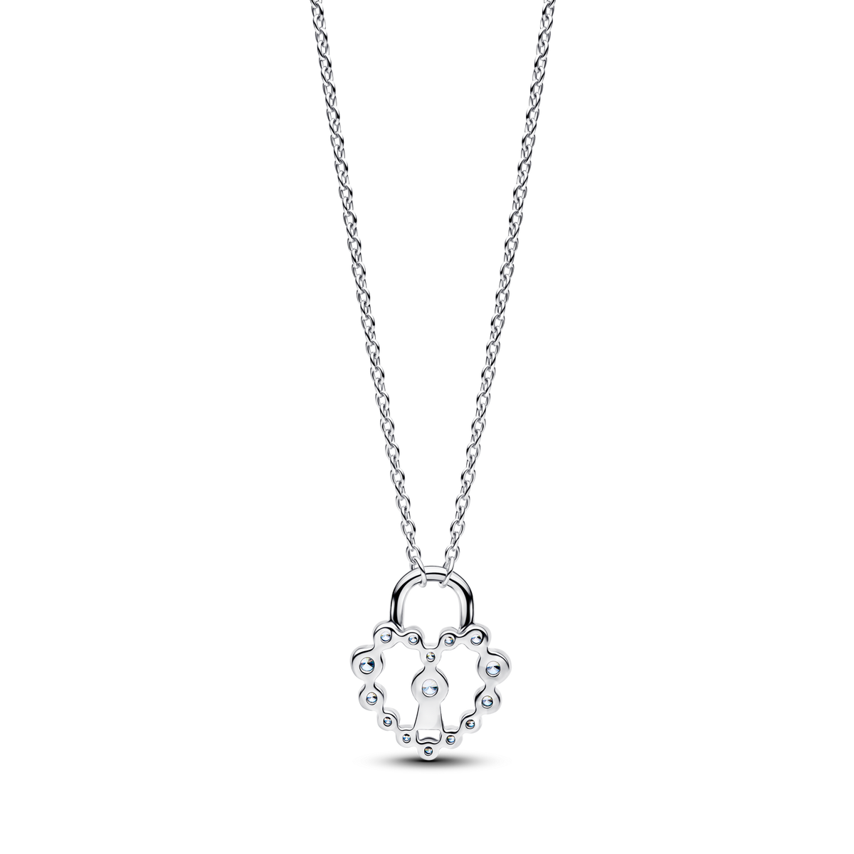 Sparkling Heart Padlock Pendant Necklace