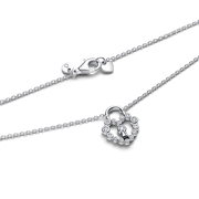 Sparkling Heart Padlock Pendant Necklace