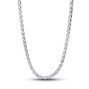 Pavé Clasp Foxtail Chain Charm Necklace