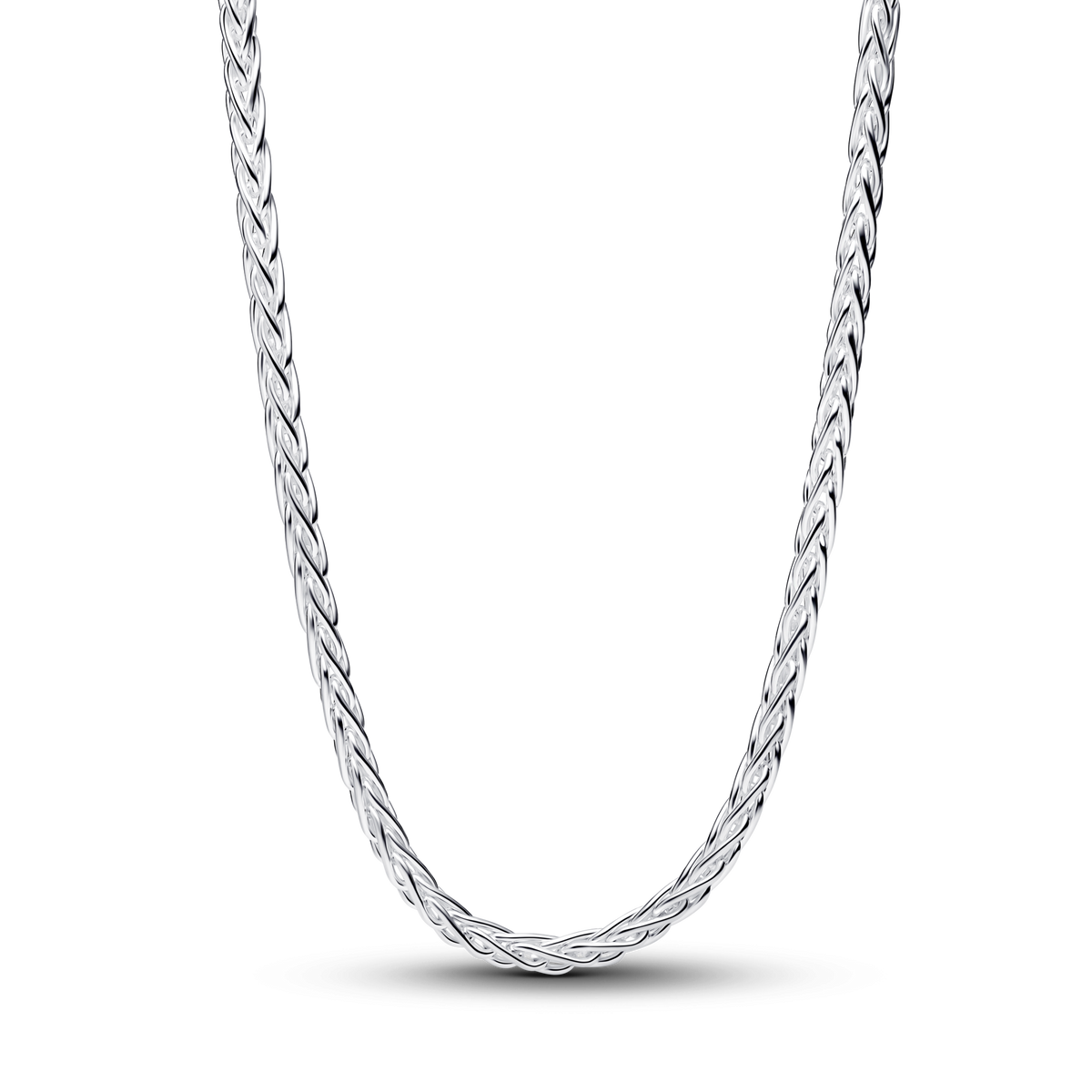 Pavé Clasp Foxtail Chain Charm Necklace