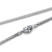 Pavé Clasp Foxtail Chain Charm Necklace