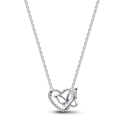 Entwined Heart & Butterfly Pendant Necklace