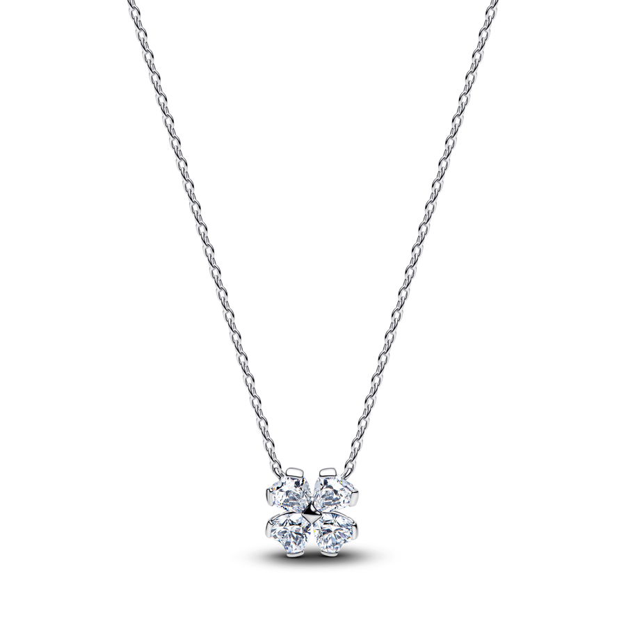 Sparkling Lucky Clover Pendant Necklace