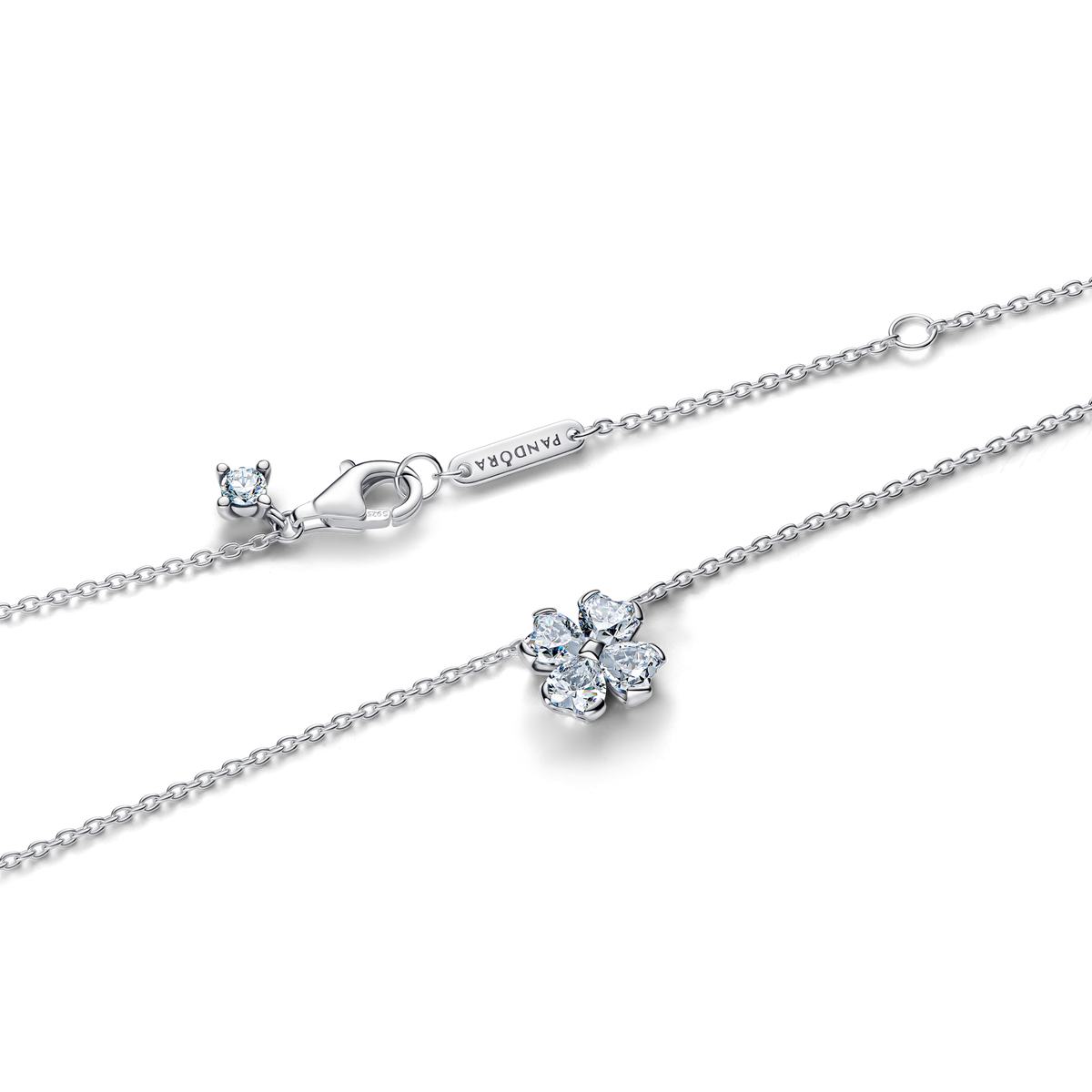 Sparkling Lucky Clover Pendant Necklace