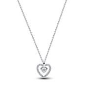 Pandora Talisman Sterling Silver Lab-Grown Diamond Heart Pendant Necklace