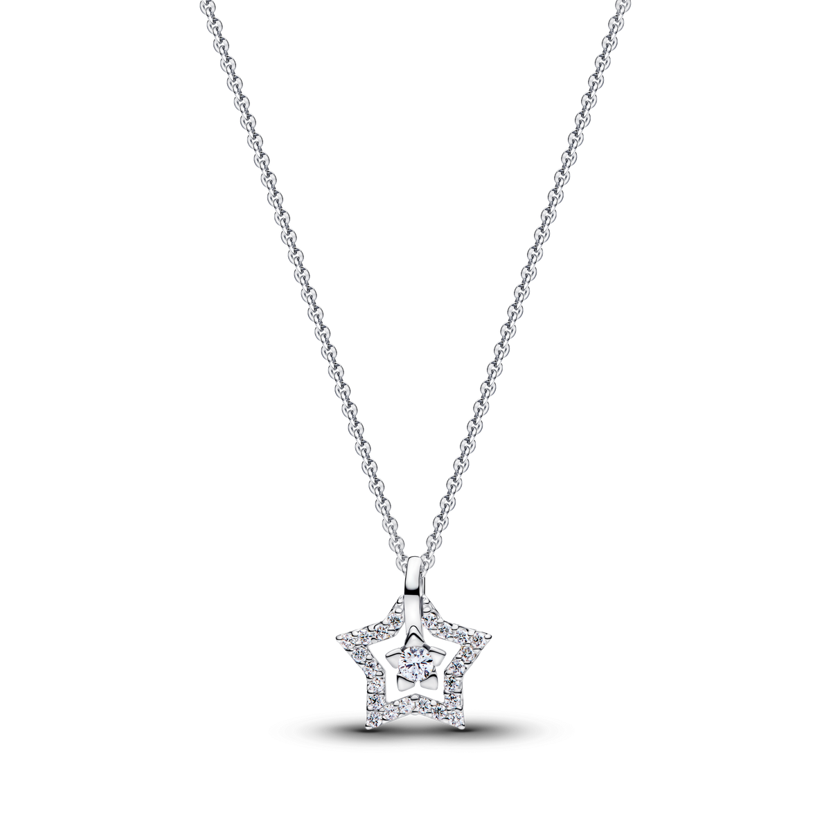 Pandora Talisman Sterling Silver Lab-Grown Diamond Star Pendant Necklace