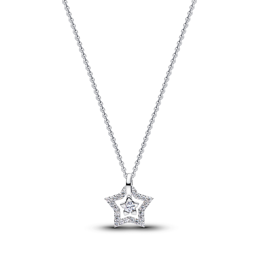 Pandora Talisman Sterling Silver Lab-Grown Diamond Star Pendant Necklace
