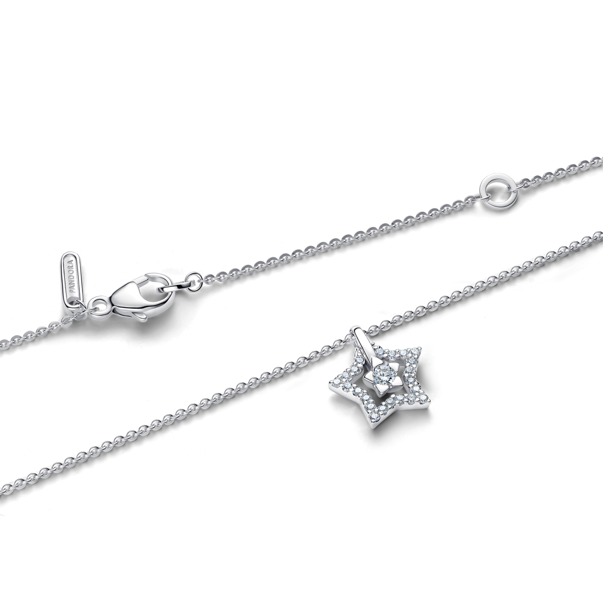 Pandora Talisman Sterling Silver Lab-Grown Diamond Star Pendant Necklace