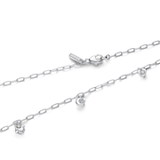 Pandora Talisman Sterling Silver Lab-Grown Diamond Dangle Symbols Paperclip Chain Necklace