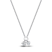 Pandora Talisman Sterling Silver Lab-Grown Diamond Heart & Star Dangle Pendant Necklace