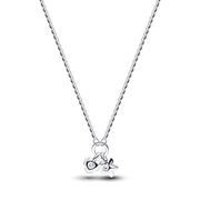 Pandora Talisman Sterling Silver Lab-Grown Diamond Heart & Star Dangle Pendant Necklace