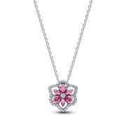 Herbarium Sparkling Pink Flower Pendant Necklace