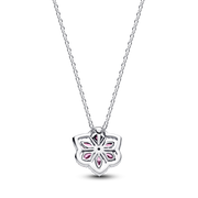 Herbarium Sparkling Pink Flower Pendant Necklace