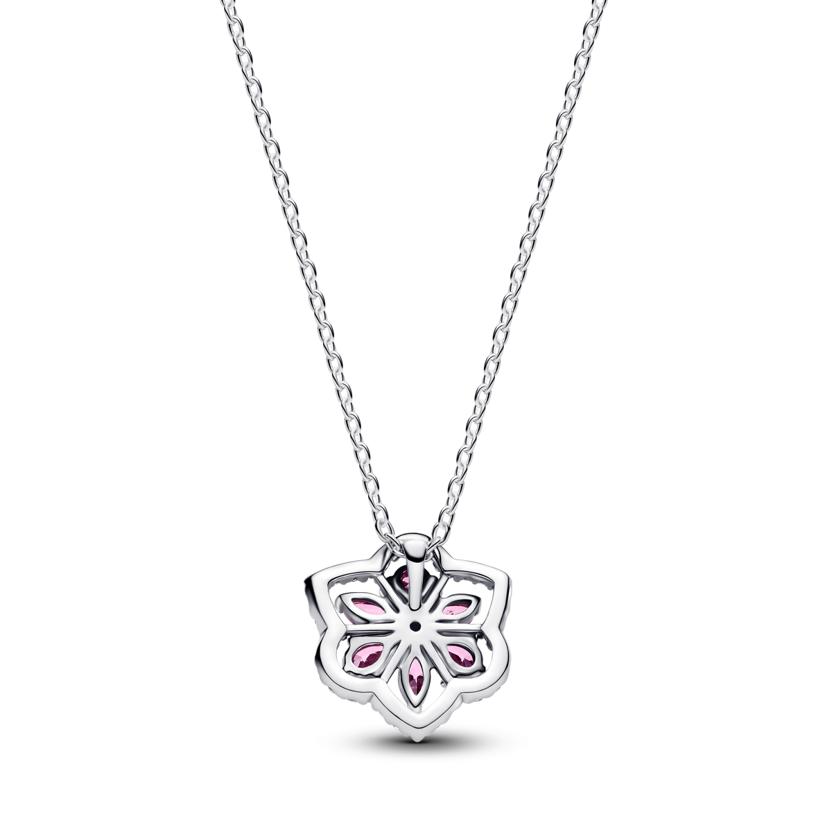 Herbarium Sparkling Pink Flower Pendant Necklace