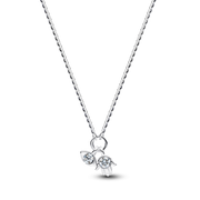 Pandora Talisman Sterling Silver Lab-Grown Diamond Evil Eye & Hamsa Hand Dangle Pendant Necklace