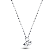 Pandora Talisman Sterling Silver Lab-Grown Diamond Evil Eye & Hamsa Hand Dangle Pendant Necklace