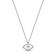 Pandora Talisman Sterling Silver Lab-Grown Diamond Evil Eye Pendant Necklace