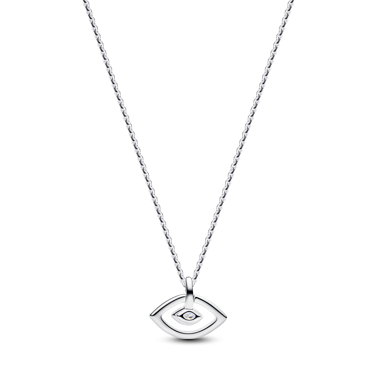 Pandora Talisman Sterling Silver Lab-Grown Diamond Evil Eye Pendant Necklace