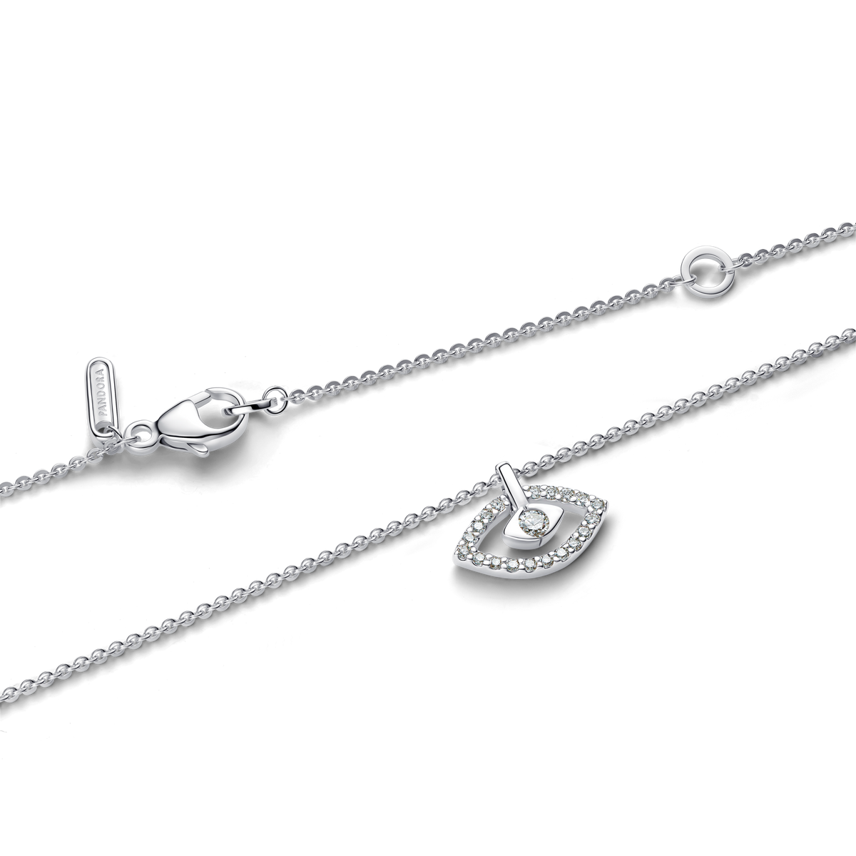 Pandora Talisman Sterling Silver Lab-Grown Diamond Evil Eye Pendant Necklace