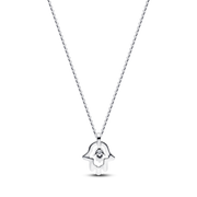 Pandora Talisman Sterling Silver Lab-Grown Diamond Hamsa Hand Pendant Necklace