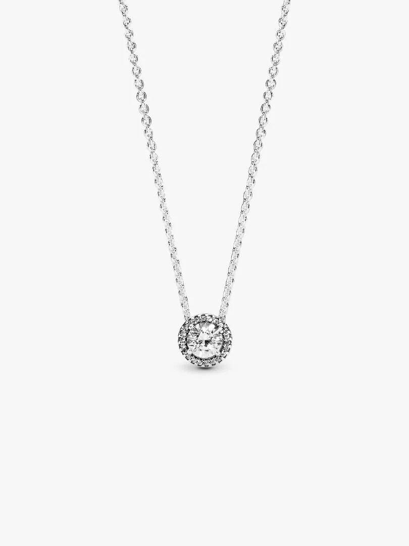 Round Sparkle Halo Necklace