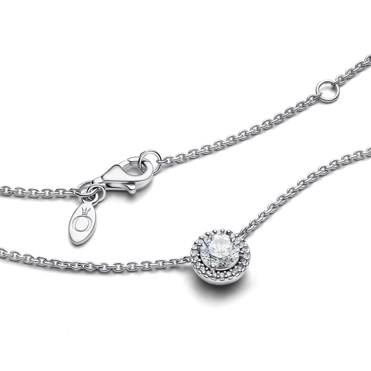 Round Sparkle Halo Necklace