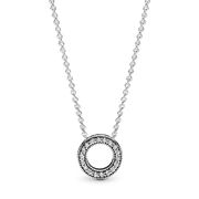 Pandora Logo Pavé Circle Collier Necklace