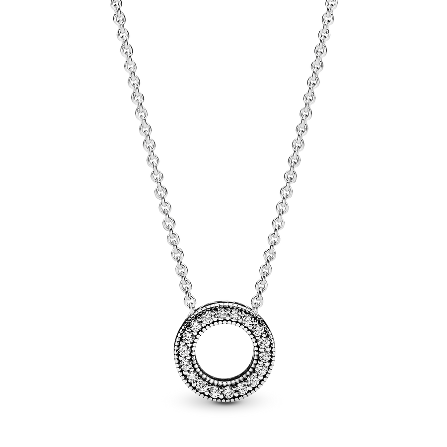 Pandora Logo Pavé Circle Collier Necklace