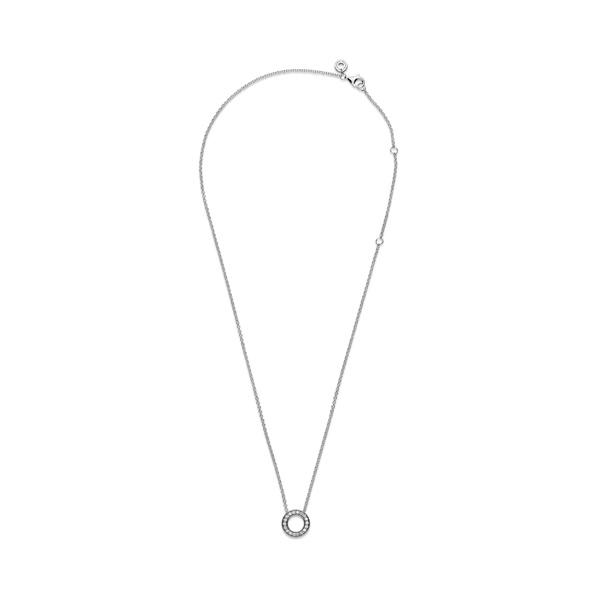 Pandora Logo Pavé Circle Collier Necklace