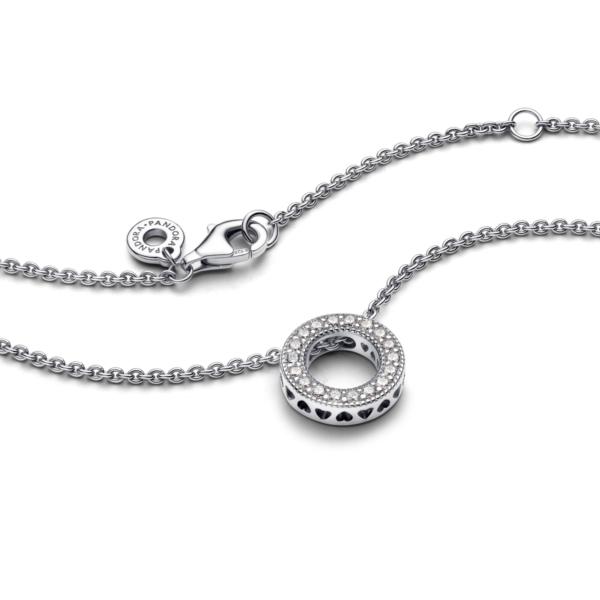 Pandora Logo Pavé Circle Collier Necklace