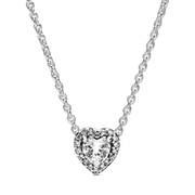 Tennis Choker & Heart Necklace Layering Set