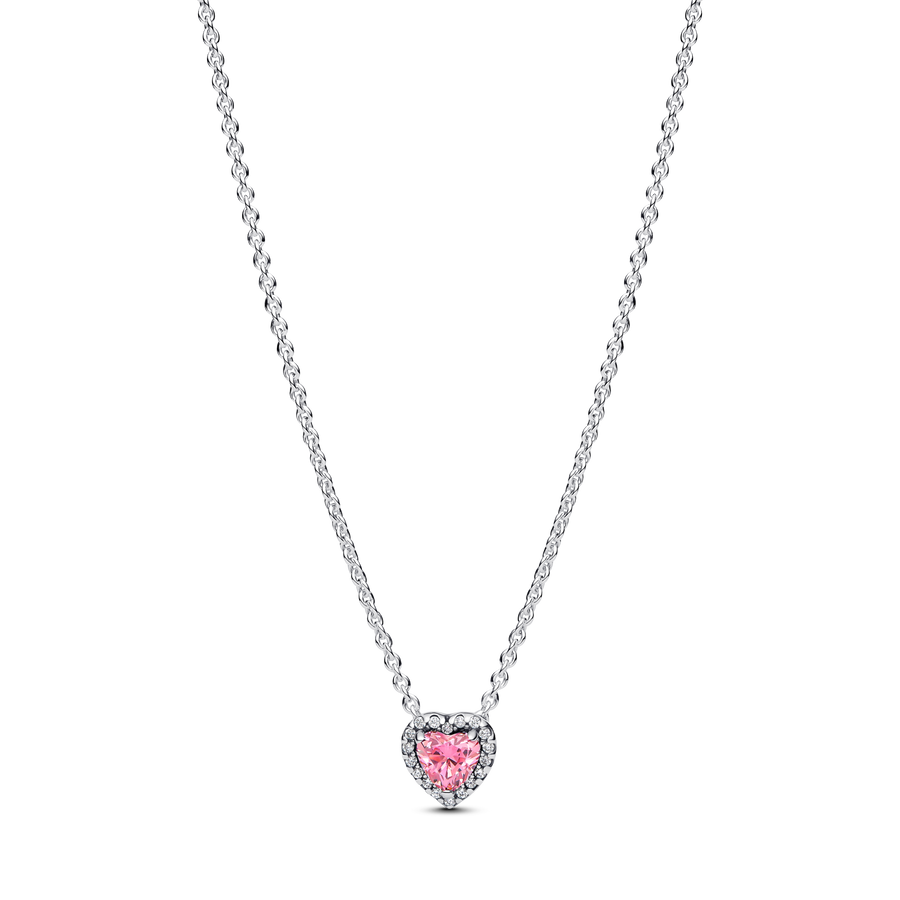 Pink Elevated Heart Necklace