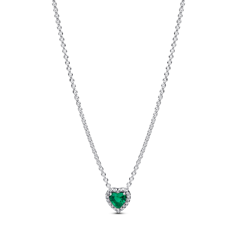 Elevated Green Heart Necklace